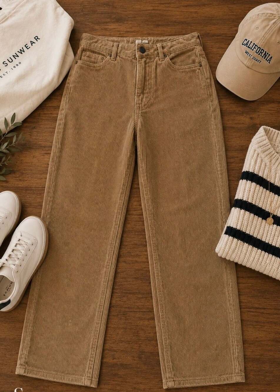 PacSun Brown Corduroy Mom Jeans Size 24 (g1)